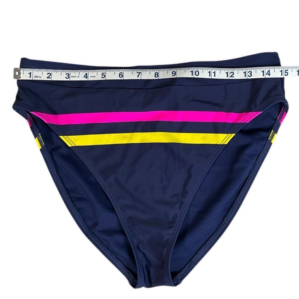 So Khols 2 Piece Swim Suit NWOT Built In Bra Adjustable Strap Dark Blue Size Lg - Picture 5 of 9